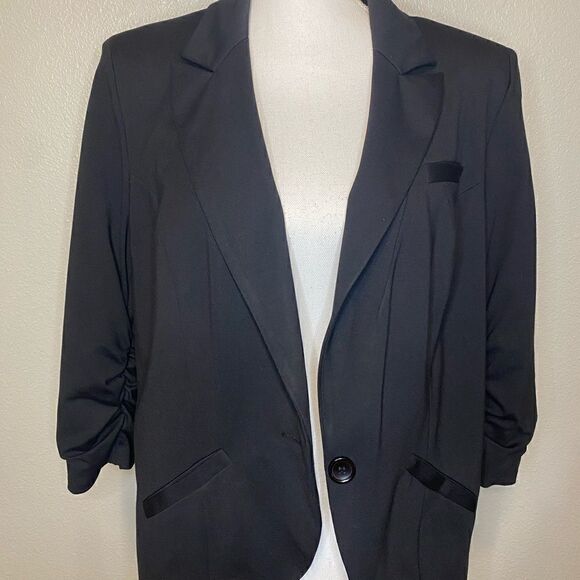 INC Women’s Stretch Blazer with Ruching Size 12/14 - Picture 1 of 7